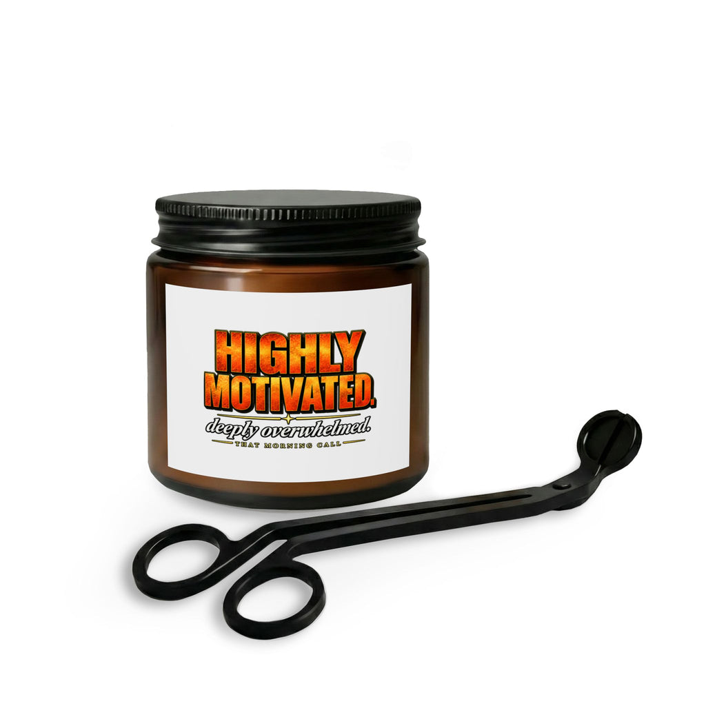 Candle — "Highly Motivated (Deeply Overwhelmed)" Scented Candle with Wick Trimmer Set