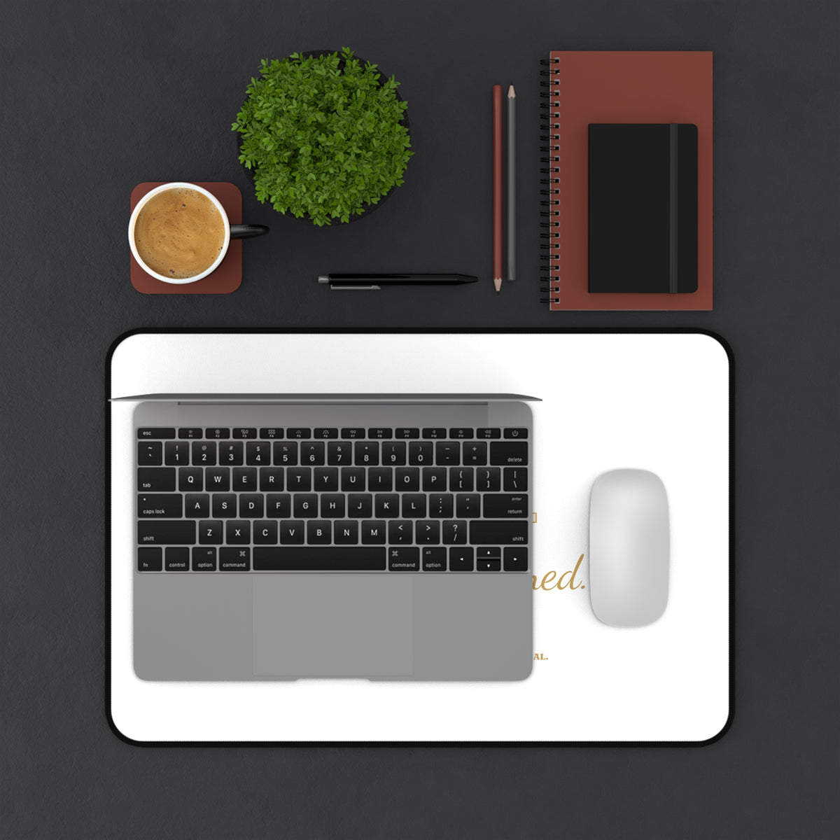 Desk Mat — "Highly Motivated, Deeply Overwhelmed" Inspirational Office Mousepad