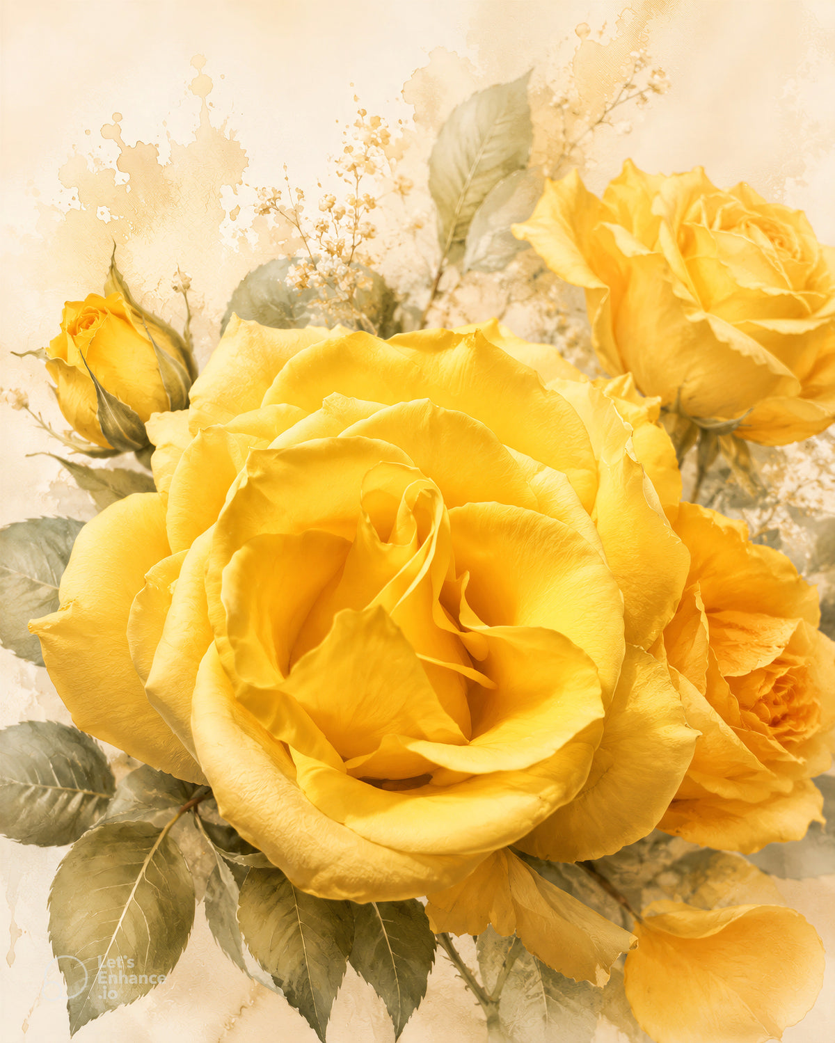 Yellow Rose of Elegance Wall Art (High Resolution)