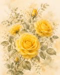 Garden Grace - Yellow Rose Wall Art (High Resolution)